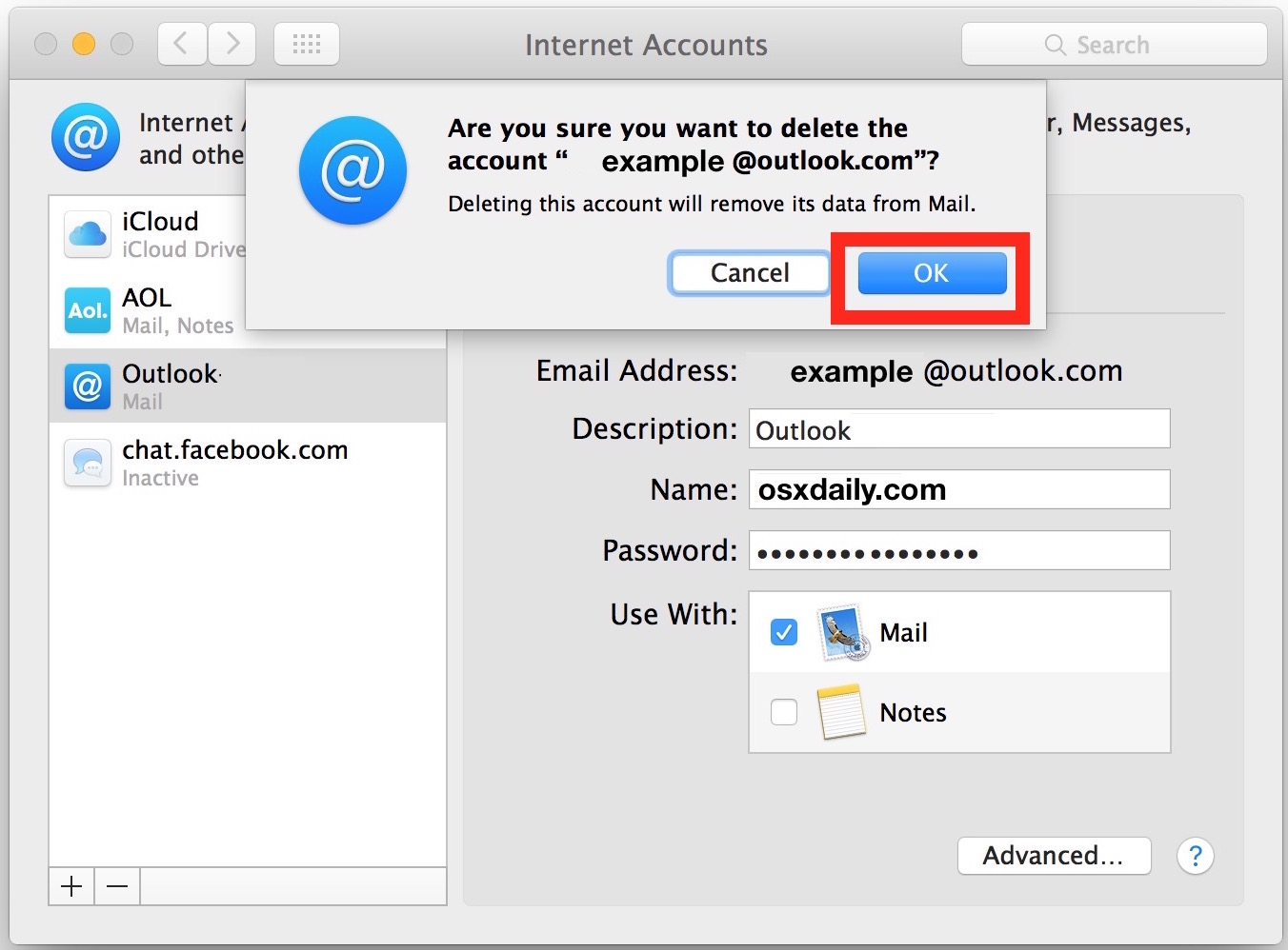 how to add internet account for mac linkedin